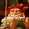 Decoraciones de Papá Noel para Jardín Exterior, Adornos de Animales para Jardinería, Decoraciones Artesanales de Resina, Adornos Colgantes de Perro y Rana