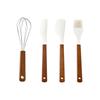 En stock Mini Rascador de Mango de Madera Herramienta para Hornear Juego de Cuatro Piezas Batidor de Huevos Cepillo Traje DIY para Hornear en Casa
