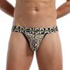 Nuevo Estilo Hombres Sexy Europeo y Americano Comercio Exterior Ropa Interior Erótica, Tanga Estampada Bloque de Color, Doble Tanga Transpirable de Verano, Cintura Baja Levanta Glúteos