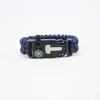 Equipo para exteriores EMAK pulsera trenzada de cuerda de paracaídas de siete núcleos pedernal hoja brújula pulsera multifuncional