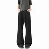 Jeans de Mezclilla Cruda Estilo Americano Corte Limpio para Hombre Otoño Rectos Sueltos Vibe High Street Jeans de Mezclilla Color Crudo