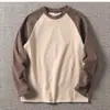 Camiseta térmica de bloques de color para hombre con forro polar de doble cara, camiseta de manga larga, ropa interior térmica elástica de moda para invierno