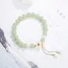 Pulsera de Borlas con Flor de Begonia 2022 Nuevo Estilo Pulsera de Jade Hetian Diseño de Nicho Joyería de Perlas de Alta Gama para Niñas