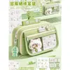 Gato Lindo con Tenedor Estuche Verde de 13 Capas Set de Papelería Premio de Jardín de Infancia Regalo de Regreso a Clases para Escuela Primaria