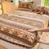 Lençol de cama de fleece espesso com forro de fleece para o inverno, peça única, capa de cama quente de inverno, fleece de leite, protetor de colchão de flanela