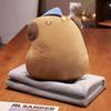 Cobertor de Travesseiro de Capivara Desenho Animado Atacado, Travesseiro e Cobertor para Cochilo no Escritório Dois em Um, Auxílio de Sono Conveniente e Multifuncional