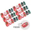 Uñas Portátiles de Navidad Cortas Dulces Frescas Estilo Papá Noel Copo de Nieve Arte de Uñas Producto Terminado Versátil Blanqueadoras Extraíbles Uñas Postizas