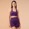 Nuevo Top Sujetador Deportivo Acanalado Sin Costuras en Stock con Hermoso Diseño en la Espalda, Antishock, Espalda Descubierta, para Yoga, Correr y Fitness, Ajustado para Mujer