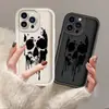 Capa para Celular Estilo Dark Caveira Mais Vendida Transfronteiriça Adequada para Apple 17, Capa Protetora de Silicone Antiderrapante Estilo Gótico para 18Pm
