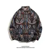 Camisa Cubana Vintage para Hombre Holgada Primavera y Otoño Estilo Japonés Chaqueta de Lana Camisa Retro de Manga Larga Pareja Moderna