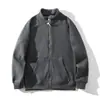 Outono Inverno Retrô Americano Lã Raglan Gola Alta Cardigã Moda Casual Versátil Moletom Jaqueta Esportiva Casual Solta