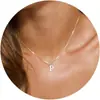 Colar Pingente Letra Inglesa Versátil de Luxo Leve da Moda Corrente Clavícula Feminino Nicho Joias Versáteis Fornecimento Atacado