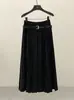 Falda Larga plisada Jianhe Spring New Minimalista con Efecto de Caída, Cintura Alta, Línea A Adelgazante 59092