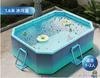 Alberca Inflable sin Bomba para Niños, Uso Doméstico, Piscina Plegable de Malla con Marco Interior, Plegable para Uso en Exteriores