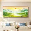 Pintura Decorativa de Amanecer sobre el Este para Fondo de Sofá, Minimalista Moderno Agua Corriente Atrae Riqueza, Pintura de Pared para Sala de Estar, Pintura de Paisaje de Alta Gama que Atrae Riqueza