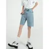 26 Pantalones Cortos de Mezclilla Lavada de Cintura Alta para Mujer, Nuevo Estilo de Verano, Corte Holgado, Rectos de Pierna Ancha Adelgazantes, Pantalones Cortos de Mezclilla de Cinco Puntos