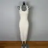 Vestido de Punto sin Mangas Bodycon Elegante Delgado Sexy Femenino Ceñido a la Cintura Favorecedor de Figura Estilo Coreano Dongdaemun Transfronterizo