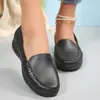 Novos Mocassins de Solado Grosso para Mulheres 2025, Sapatos Femininos Slip-On para Primavera e Outono, Sapatos de Salto Único Estilo Britânico, Pequenos Sapatos de Couro para Mulheres Atacado
