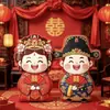 Almofadas de cabeceira para quarto de noiva antigo estilo chinês, dote de casamento, um par de bonecos de pelúcia para a cama, almofadas de pelúcia para a cama