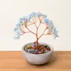 Figurita de Árbol de la Riqueza de Citrino Natural Árbol de la Riqueza de Amatista 6 Ramas 9 Perlas Decoración de Escritorio para Oficina en Casa