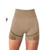 Pantalones de Yoga en Stock Sin Costuras de Cintura Alta Ajustados Glúteos de Durazno Secado Rápido de Alta Intensidad Entrenamiento Fitness Pantalones Cortos Deportivos Sin Costuras para Mujer