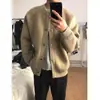 Cardigan de Tricô Casual Simples de Alta Qualidade Estilo Coreano 2026 Unissex Suéter com Botões Casaco Solto Versátil