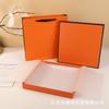 Caixa de Embalagem para Camiseta de Manga Curta, Caixa de Presente Quadrada Criativa, Caixa de Presente Exquisita com Lenço de Seda Laranja, Caixa Vazia