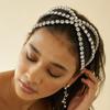 Cross-border novos acessórios de strass moda exagerado multi-camada headband noiva retro senhoras cocar Faixa de cabelo