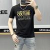 2024 Verano Nueva Camiseta de Manga Corta con Letras Marca de Moda Simple Todo Combina Cómoda Ajustada Camiseta de Manga Corta para Hombre Juvenil Cuello Redondo