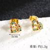 Collar y pendientes con letra de amor de diamante blanco microincrustado de alta calidad en oro arena antiguo, joyería de larga duración sin color para mujer