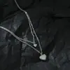 Moderna Joyería Diaria de Alta Gama, Collar para Clavícula de Doble Cadena con Forma de Corazón, Gargantilla Elegante Versátil Exquisita al por Mayor
