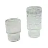 Taza de Vidrio Estampada con Flor de Begonia Vintage Apilable para Jugo, Refresco, Café, Vino y Cerveza