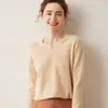 2026 Suéter de Cashmere Feminino Gola V Outono e Inverno Novo Estilo Pronto para Vestir Manga Longa Pulôver Tricô de Cashmere Camada Base Tamanho Grande