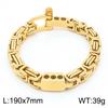 Pulsera Personalizada de Moda con Sensación de Alta Gama Hebilla Punk Retro Cadena Imperial Bizantina Pulsera de Acero Inoxidable para Hombre