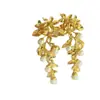 Pendientes de hoja de arce huecos pintados de personalidad de estilo nacional vintage para mujer, nuevos pendientes chinos, pendientes de circonita de uso múltiple