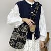 2024 Bolso de Cubo Ins Bolso de Hombro de Cachemira Sintética Amor Estampado de Leopardo Patrón de Lunares Ondulados Bolso Cruzado de Felpa Bolso de Tela