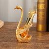 Adornos de moda para el hogar de estilo europeo, juego de almacenamiento de cucharas de café y tenedores de fruta, vajilla decorativa con forma de cisne.
