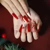 Uñas Portátiles de Navidad Copo de Nieve Amor Brillo Manicura Uñas Postizas Cortas Almendra Mariposa Uñas Largas Europeas y Americanas Venta al por Mayor