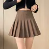 Falda plisada de estilo coreano para mujer, primavera y otoño de 2024, nueva falda de traje negra de verano adelgazante de cintura alta tipo A, falda jk