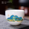 Gordura de ovelha Xícara de Chá de Jade cerâmica ouro branco porcelana xícara pessoal conjunto de chá kung fu terno Xícara Mestra Tigela de Chá pode ser logotipo personalizado