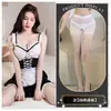 Lencería Sexy Conjunto de Camisón de Encaje con Liguero Atuendo de Sirvienta Uniforme Escolar Lindo Pijamas Sexy Uniforme Escolar 2026