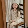280g Conjunto de Ropa de Otoño para Bebé con Pantalones Largos Pijamas de Algodón para Bebé Ropa de Casa Hombres y Mujeres Niños Algodón Puro Ropa Interior Térmica de Invierno