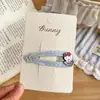 Novos prendedores de cabelo BB xadrez com estrelas e gotas d'água para crianças, presilhas de cabelo de desenho animado com letras do gato KT, acessórios de cabelo fofos e versáteis para meninas