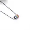 Colar Masculino Estilo Frio Pingente Roda Arco-íris de Alto Padrão Moda Personalizada Versátil Hip-hop Corrente de Lã Acessórios para Mulheres