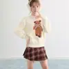 Comércio Transfronteiriço Outono e Inverno Retrô Americano Imitação de Visão Laço Urso Gola Redonda Suéter Tricô para Mulheres Tricô de Outono Peça Externa