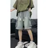 Novos Shorts Cargo Estilo Chinês para Homens, Vibe High Street de Verão, Shorts Jeans Soltos de Comprimento até o Joelho com Multi Bolsos, Tendência