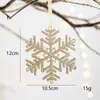 Flocos de Neve de Natal Flocos de Neve de Árvore de Natal Flocos de Neve Acrílicos Transparentes Flocos de Neve Dourados Pingentes de Decoração de Janela