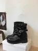 Botas de Cano Largo com Fivela Rebite Salto Plataforma Femininas 2026 Nova Coleção Primavera/Outono Aumento de Altura Botas de Motocicleta Botas de Moda Versáteis