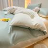 Juego de sábanas de seda lavada de color sólido de cuatro piezas, seda de hielo, funda de edredón fresca de verano, juego de tres piezas para cama de dormitorio de estudiantes