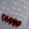 Calcomanías de Uñas Láser de Mariposa de Seda Reflectante 5D Recortadas Láser Oro y Plata Hermosas Calcomanías de Uñas de Corazón con Degradado